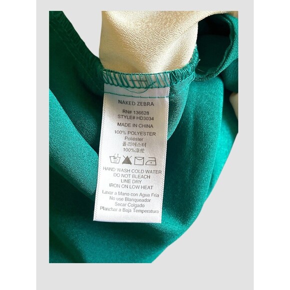 Naked Zebra Womens Shirt Dress Sz M V-Neck Roll Tab Sleeve Drawstring Waist NWT - Picture 7 of 7